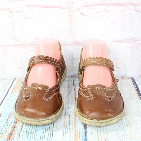 Josef Seibel Brown Cutout Leather Mary Jane Flat Shoes Size US 11 - Picture 4 of 9